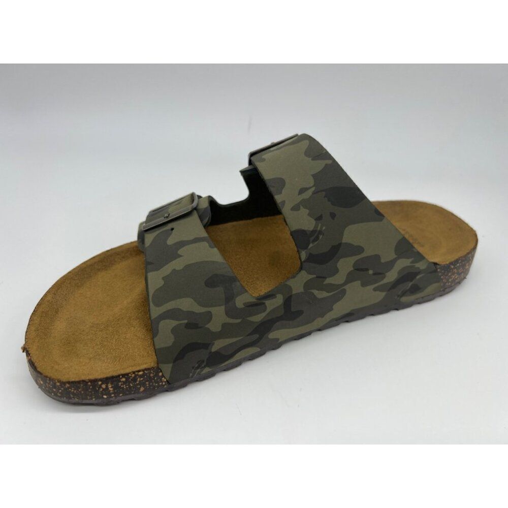 George Men’s Comfort Soft Footbed Camo Green Sandals Size 10